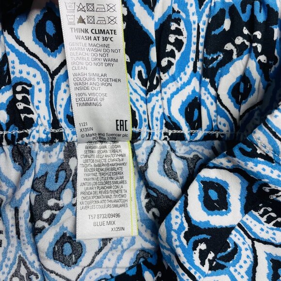 NWT M&S Collection Womens Blue High Rise Stretch Wide Leg Cropped Pants Size 20 - Picture 5 of 10